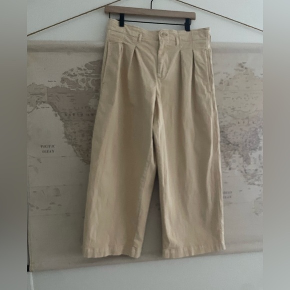 Maeve Anthropologie Remi Wide Leg Cropped Chino Pants Size 10 - Picture 8 of 15